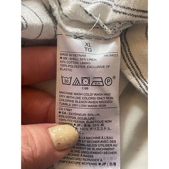 Banana Republic XL sweetheart A-line striped linen blend swing top knot front - Picture 8 of 8